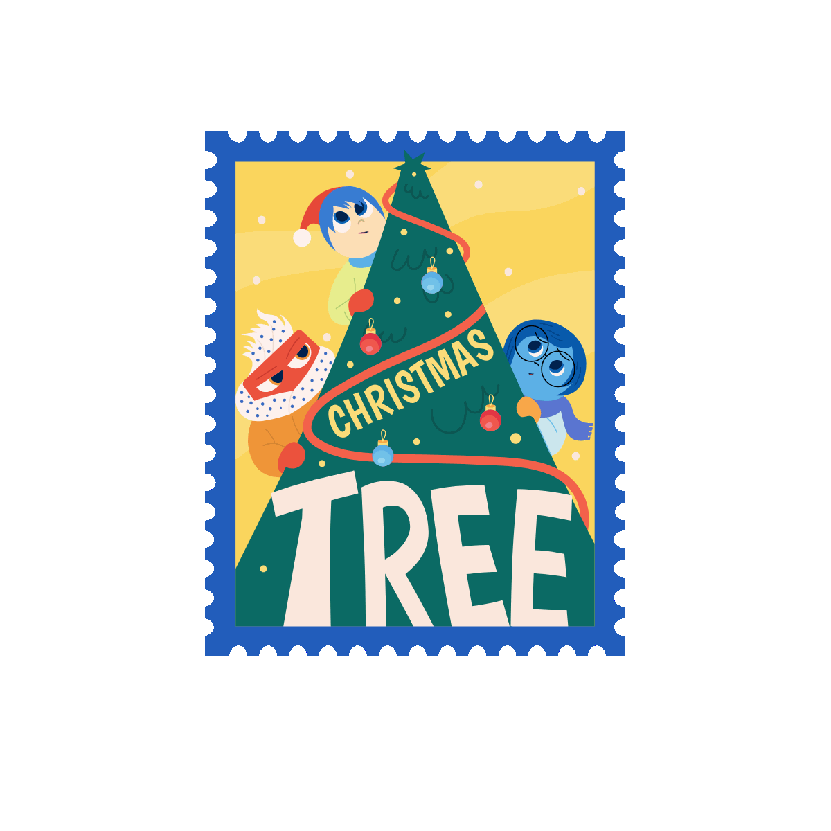 Animated Christmas Tree Festive Stamp