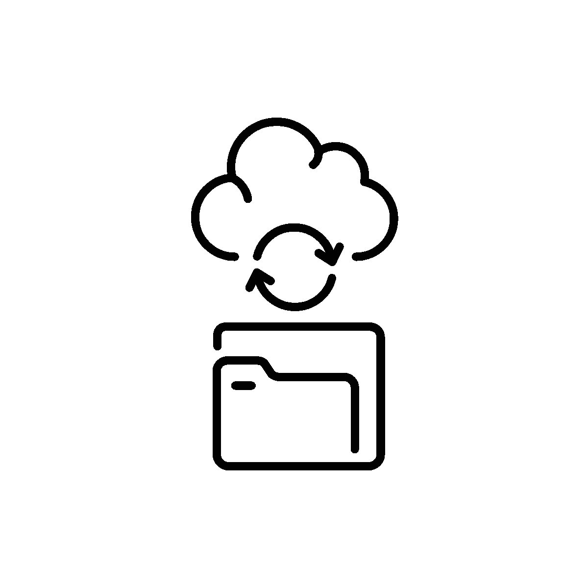 Cloud Sync Line Animated Icon Design