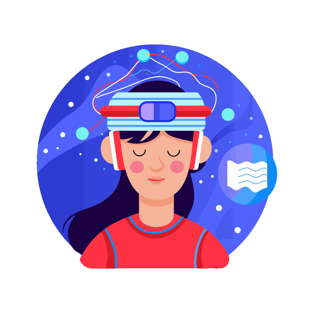 Flat Animated Smart Robot Illustration