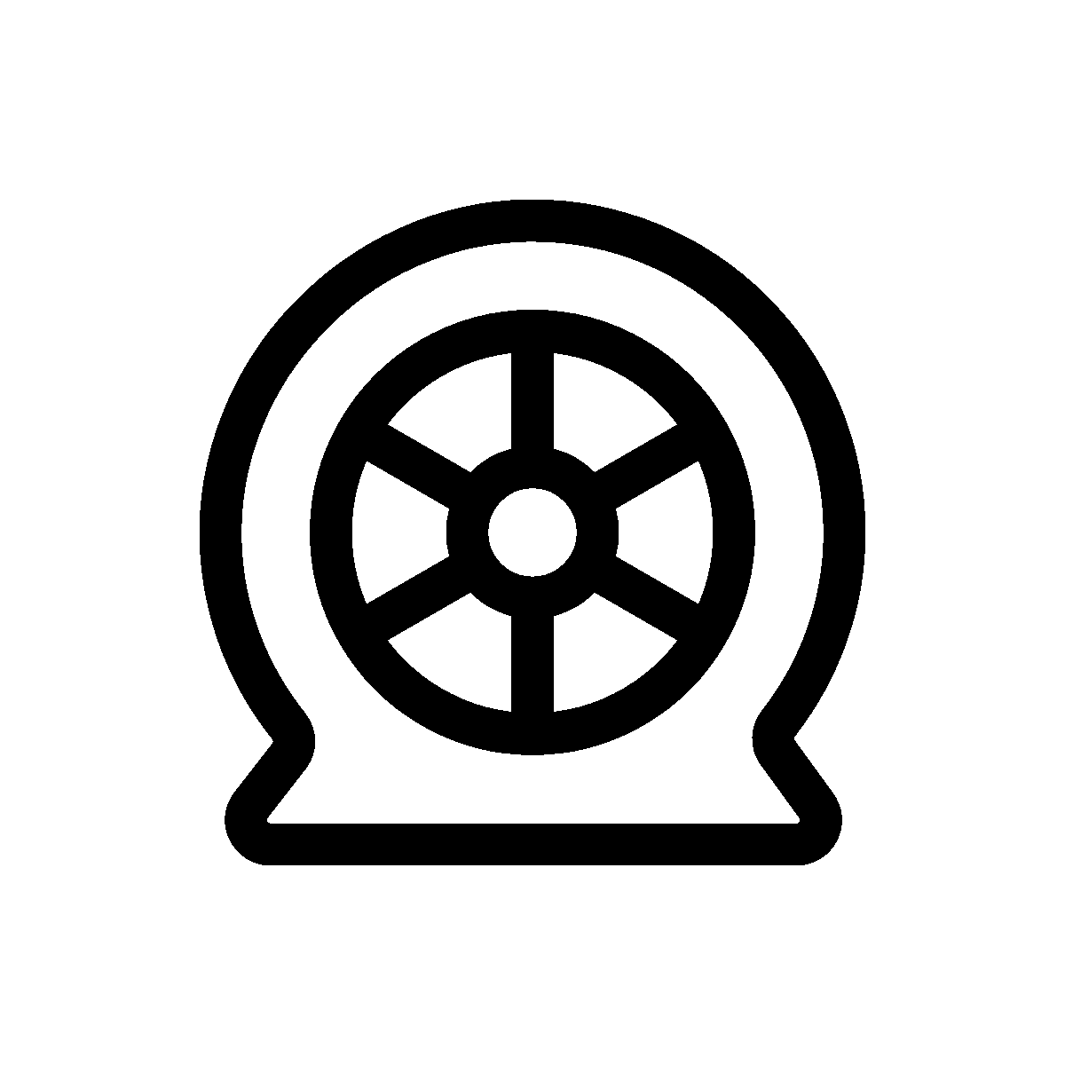 An outline hover animation of flat tire