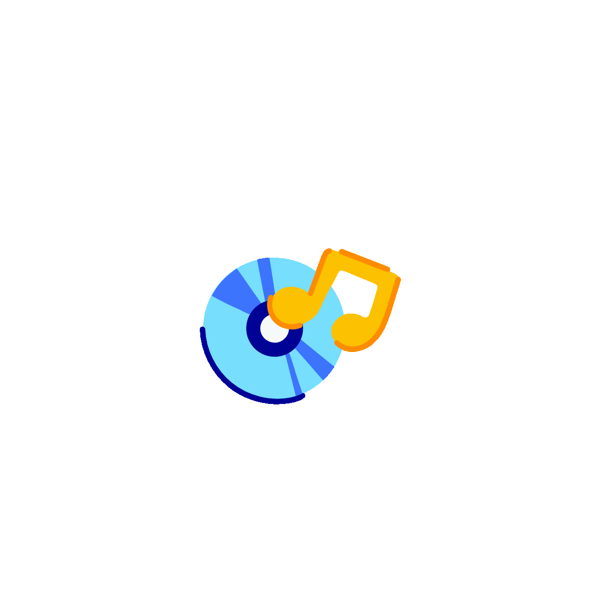 No Music Flat Animated Sticker Design