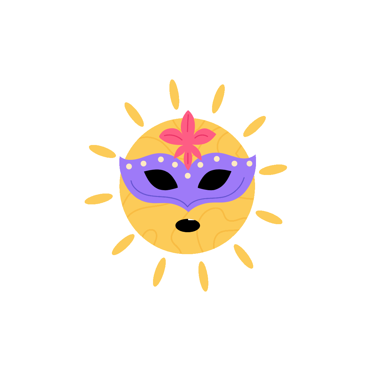 Masquerade Smiley Animated Sticker