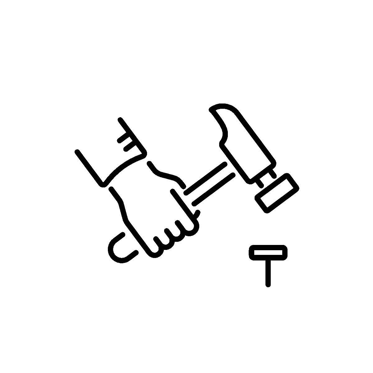 Animated icon of nail fixing in woodwork