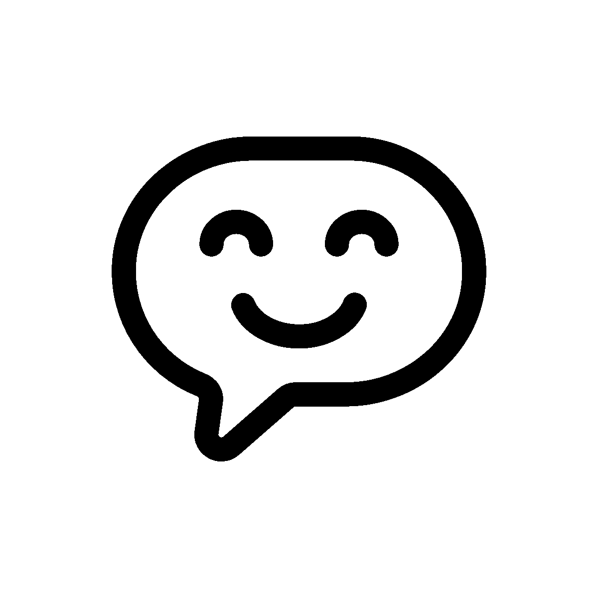 Premium animated icon of smile chat in linear style