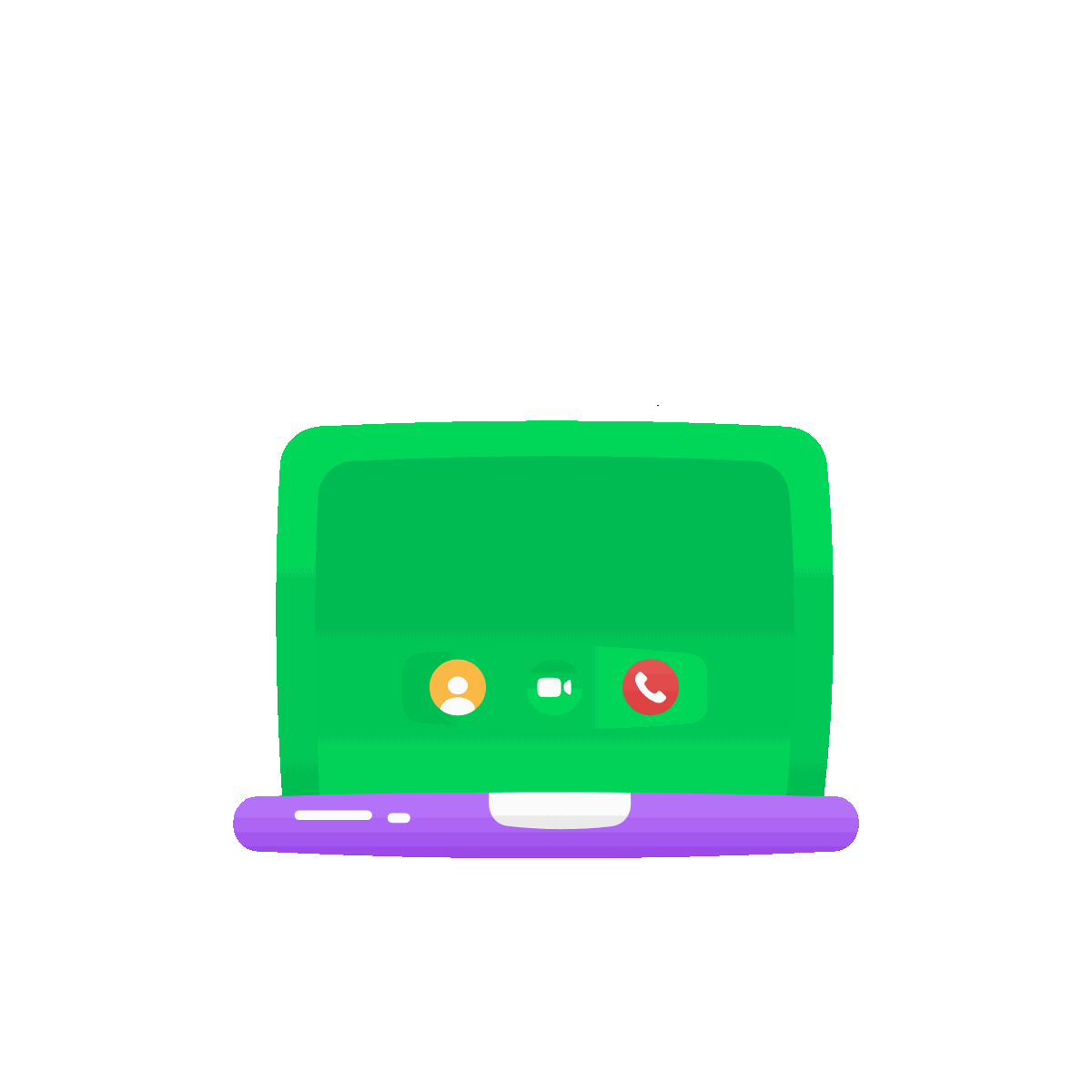 Flat Animated Romantic Video Call Icon