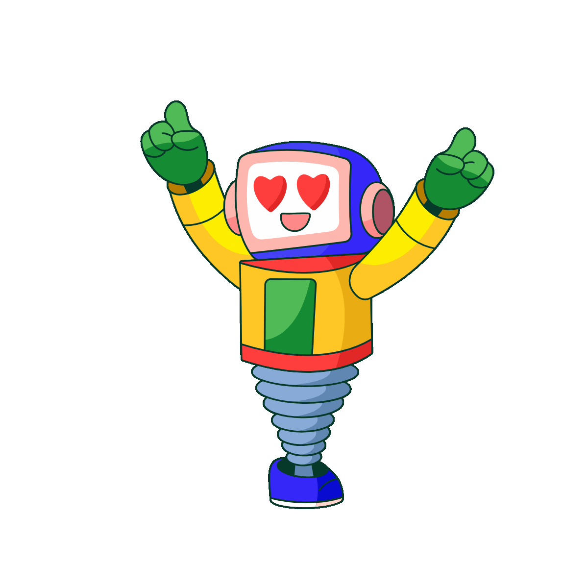 Flat Robot Enjoying the Moment Design