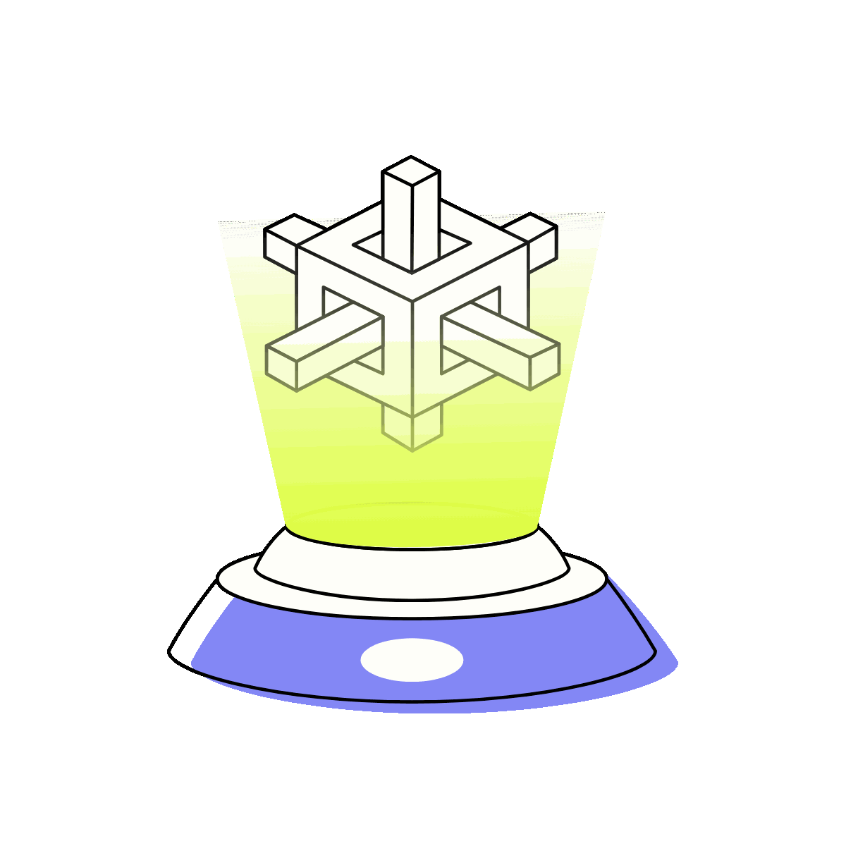 Flat 3D Hologram Technology Display Icon