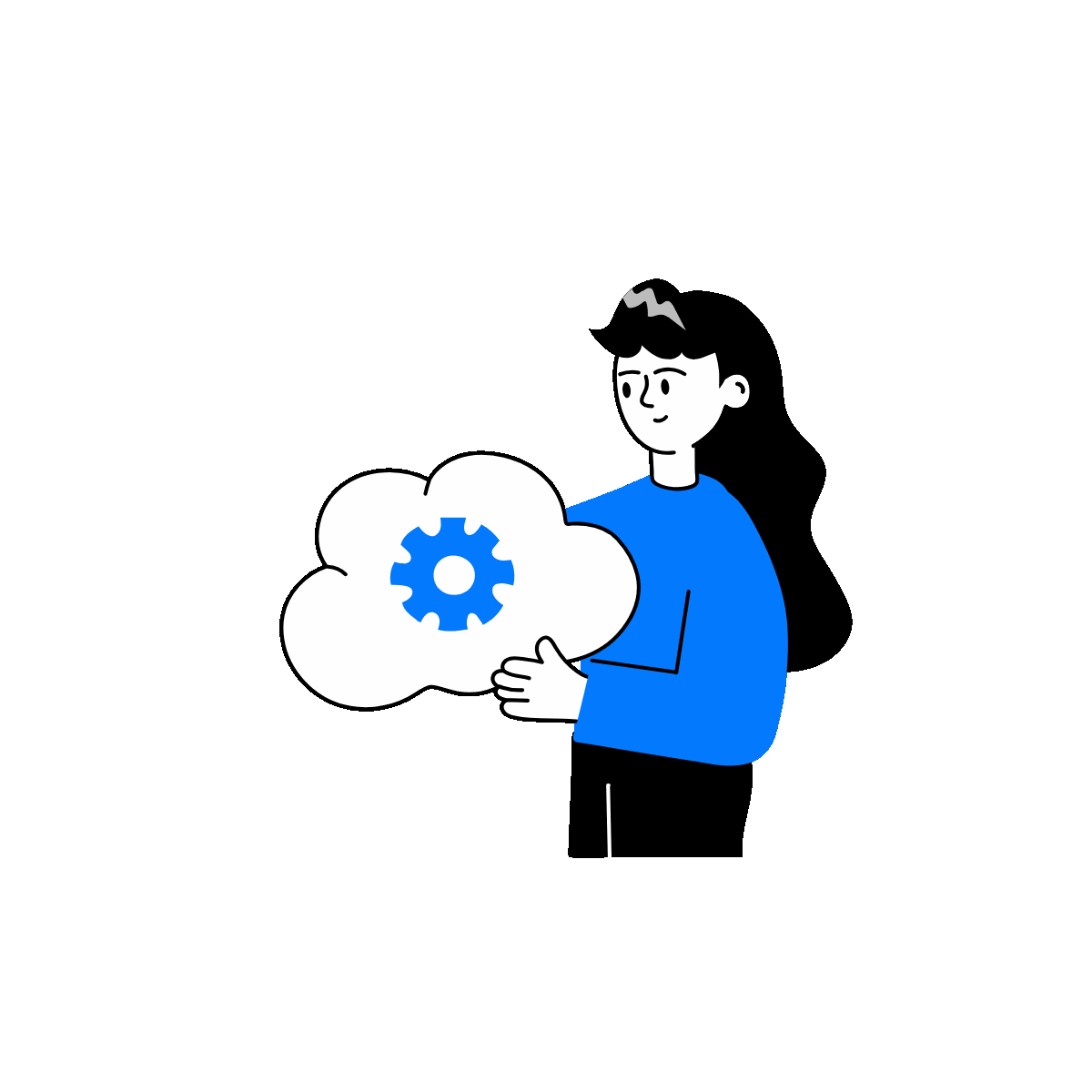 Cloud Management Doodle Animated Illustration