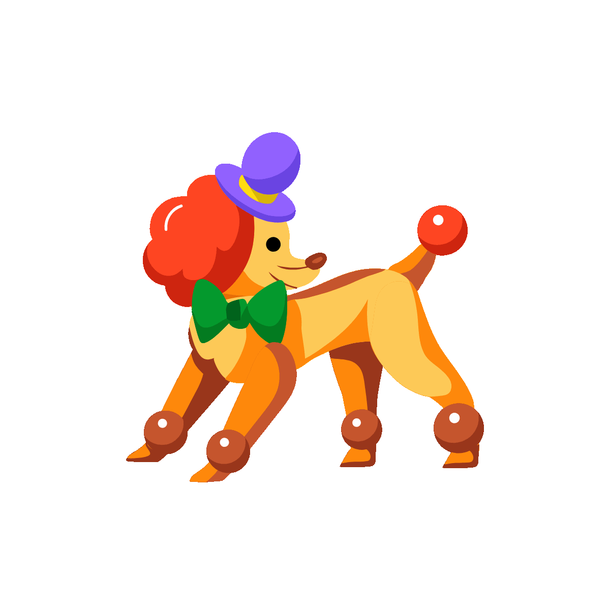 Animated Dog Wearing a Bright Raincoat
