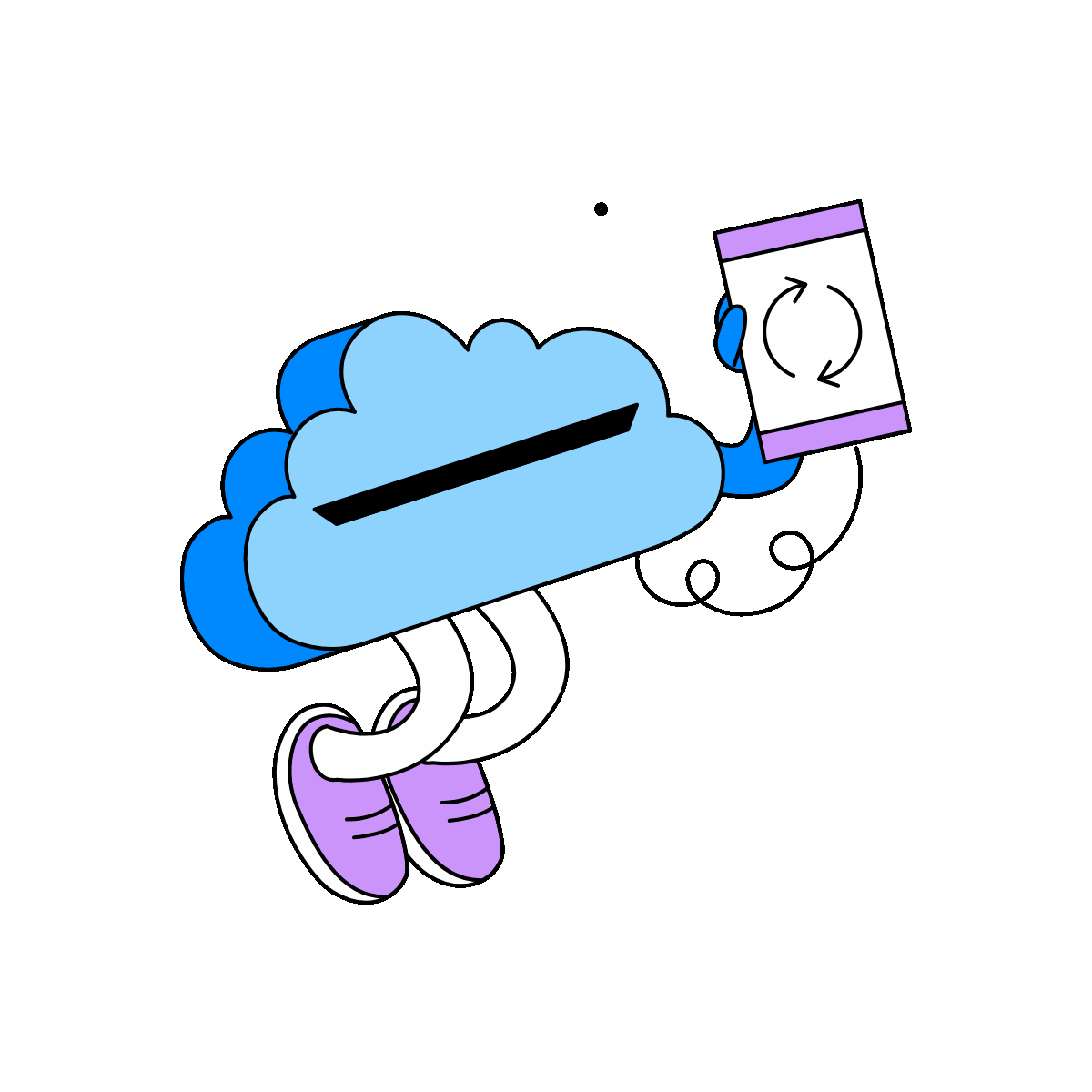 Animated cloud data sync between devices