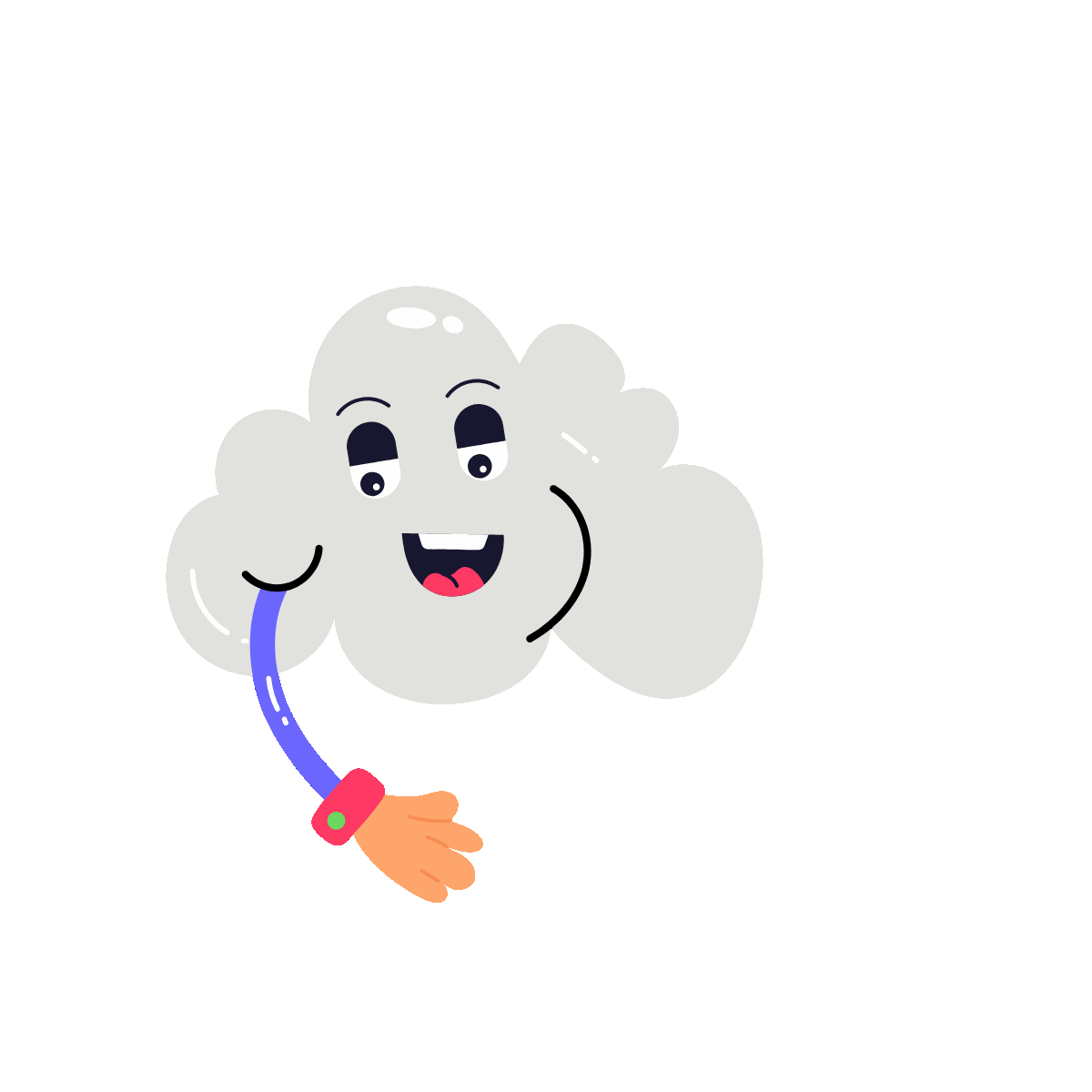 Sunny Cloud Animated Flat Sticker Design