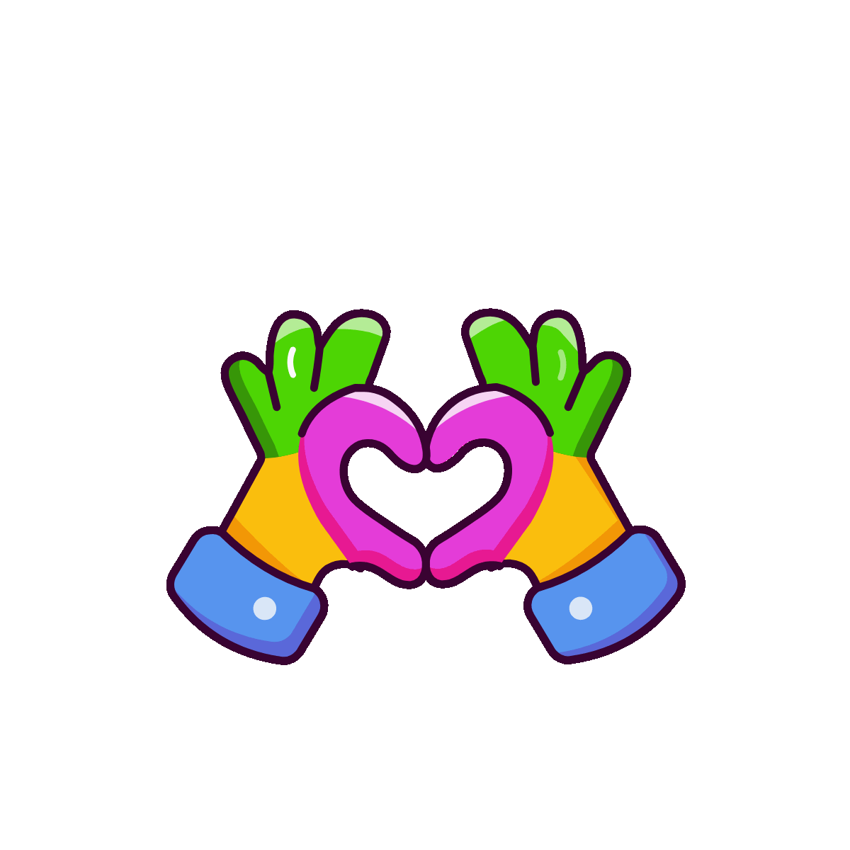 Heart Gesture Flat Animated Icon Design