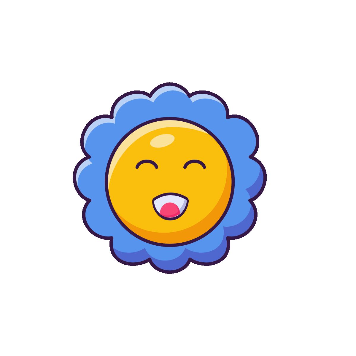 Laughing Emoji Flat Animated Icon Design
