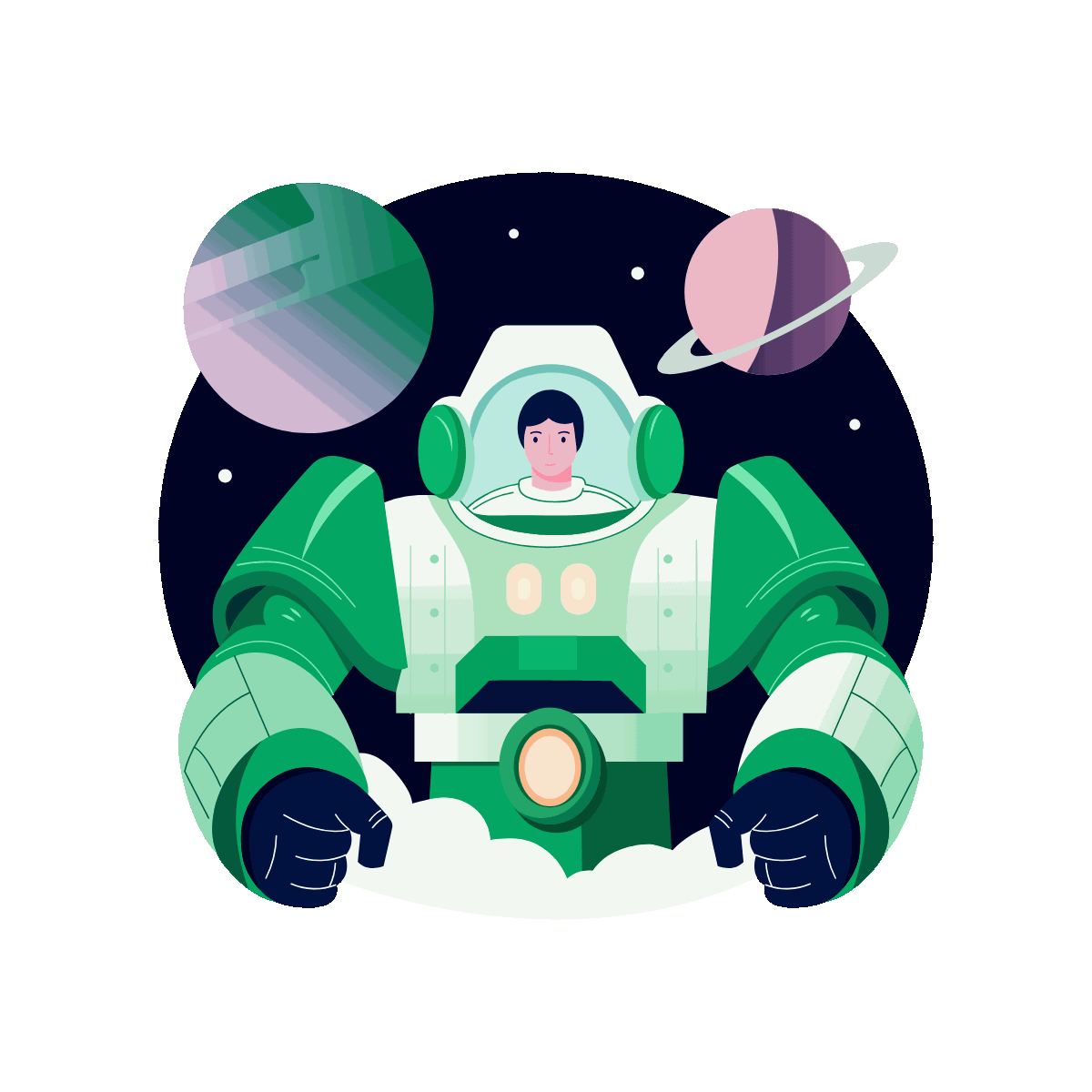 Space Pilot Adventure Illustration Design