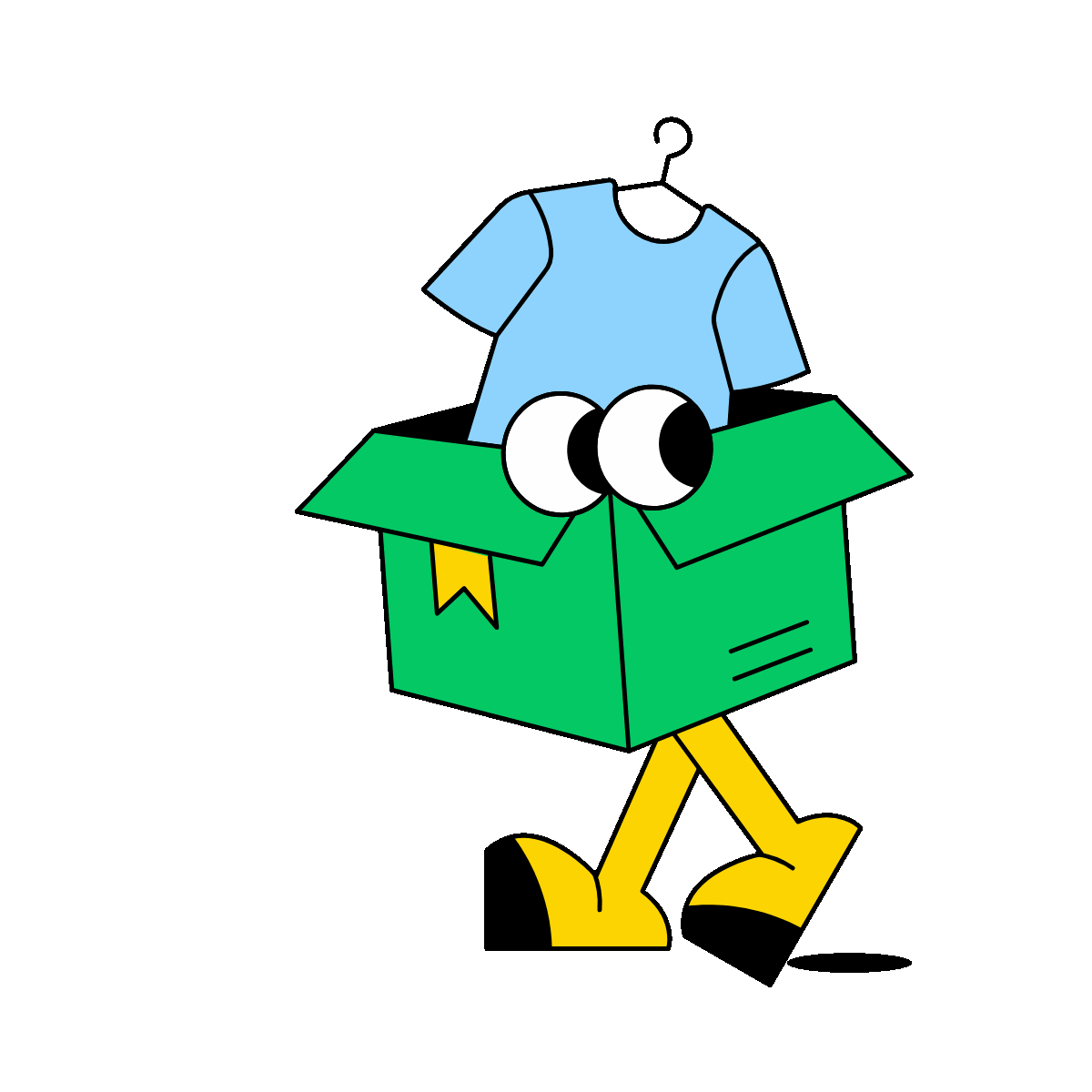 Animated T-shirt box for apparel branding