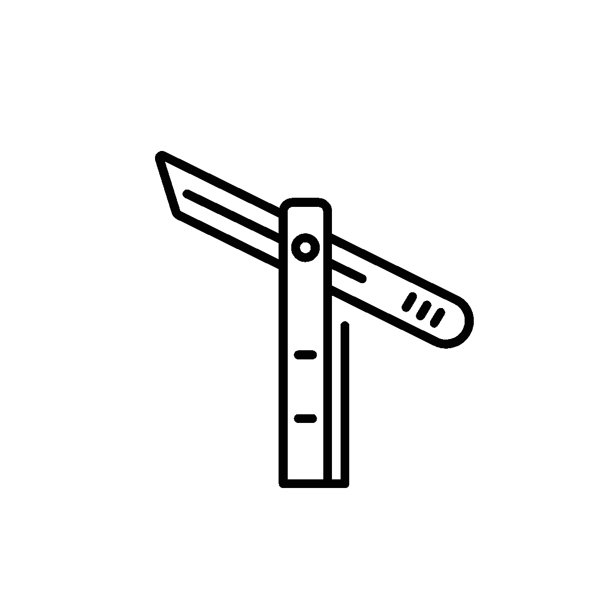 Animated icon of a sliding bevel tool