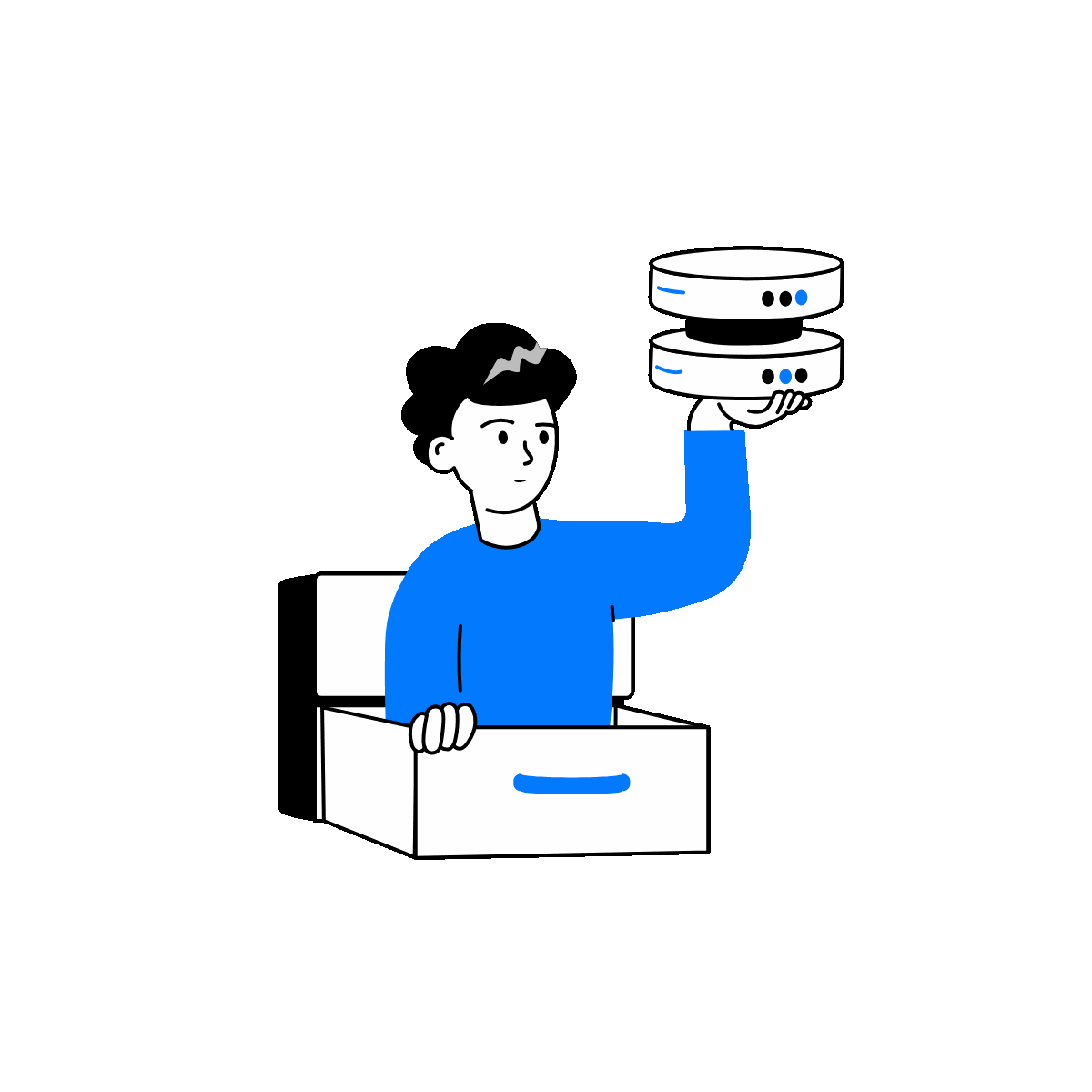 Server Storage Doodle Animated Illustration