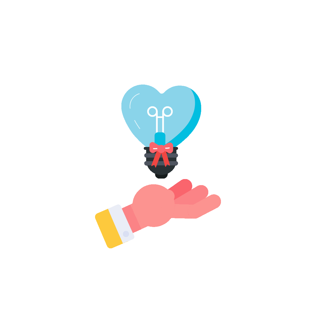 Animated icon of a love idea