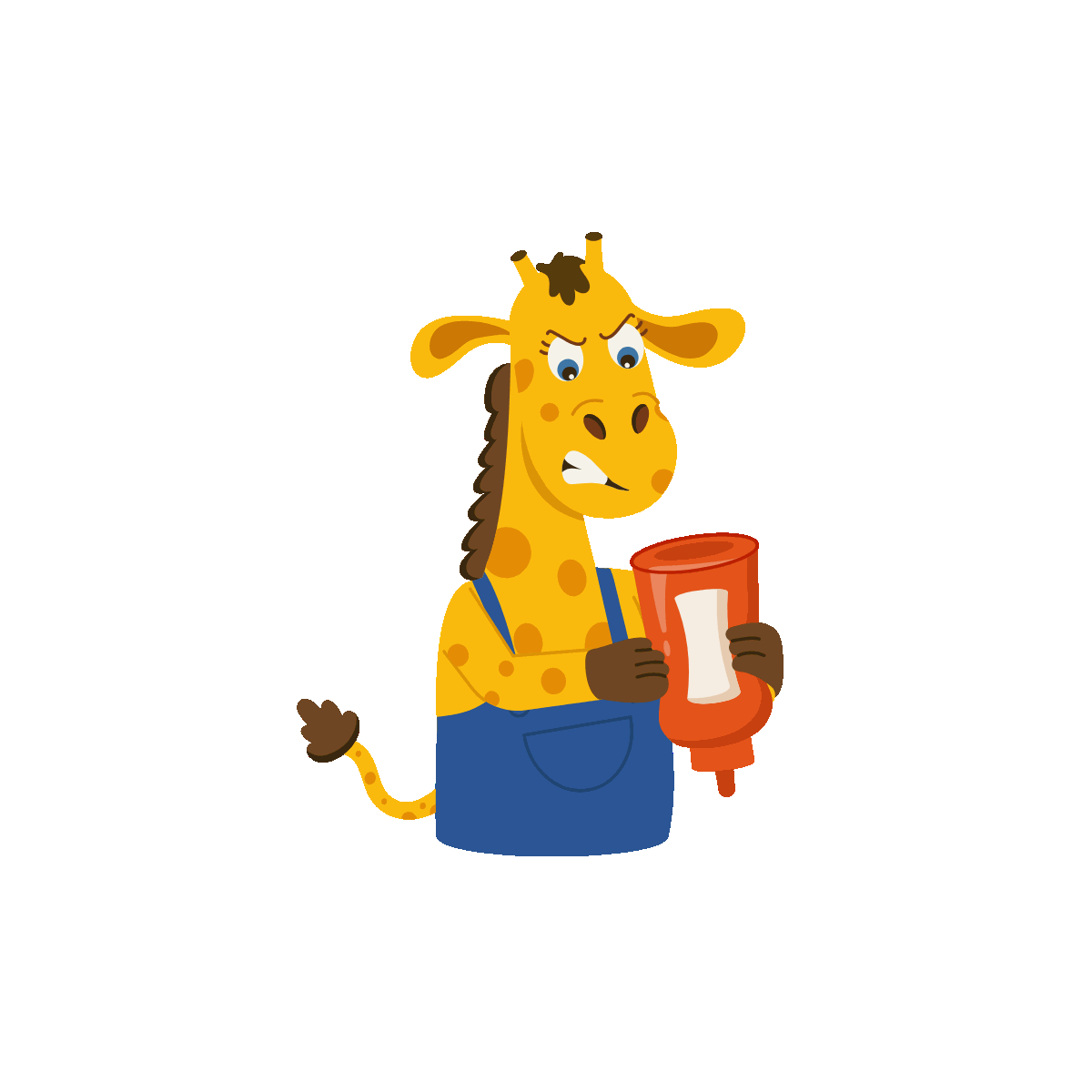 Animated Giraffe Spilling Red Ketchup
