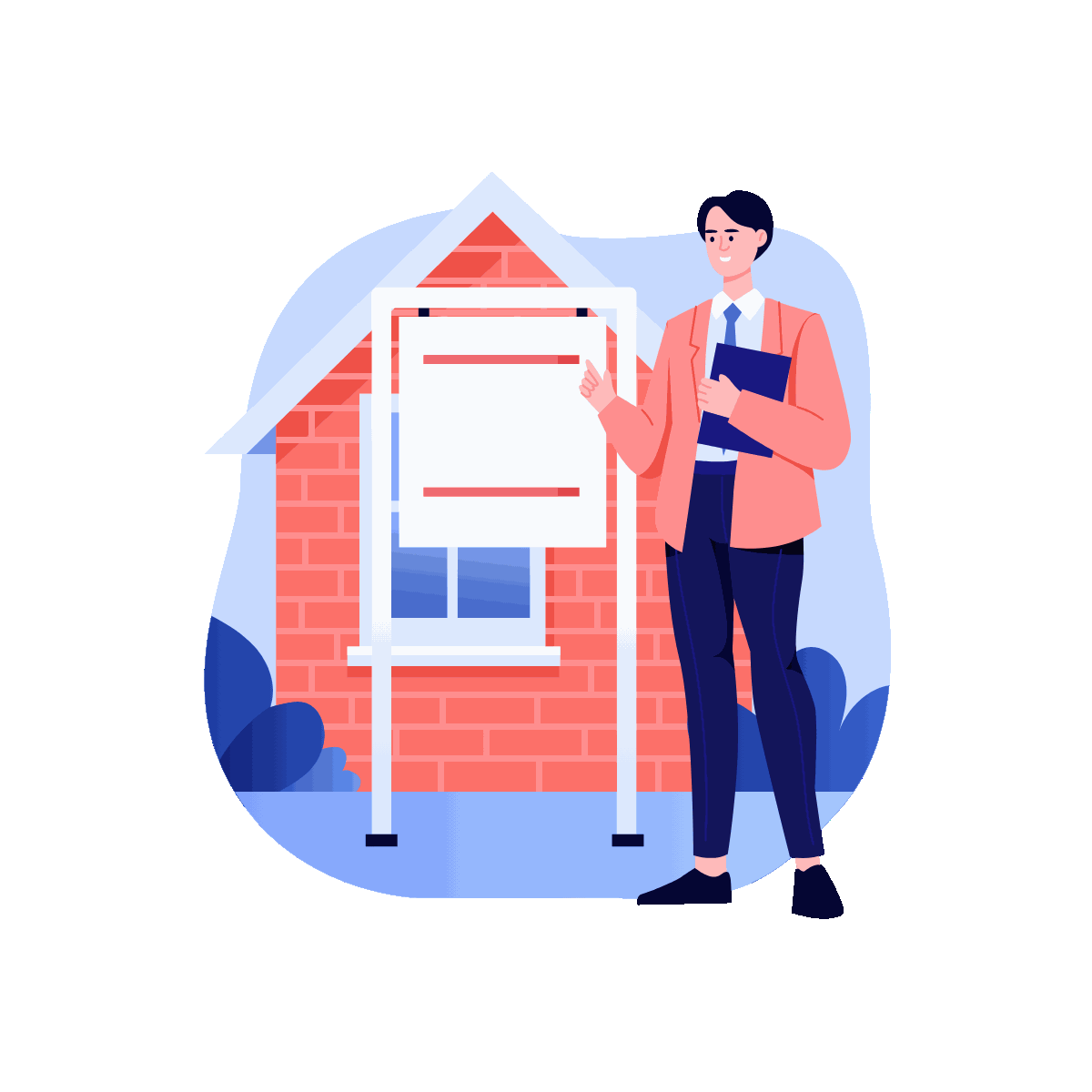 Open House Flat Animated Illustration