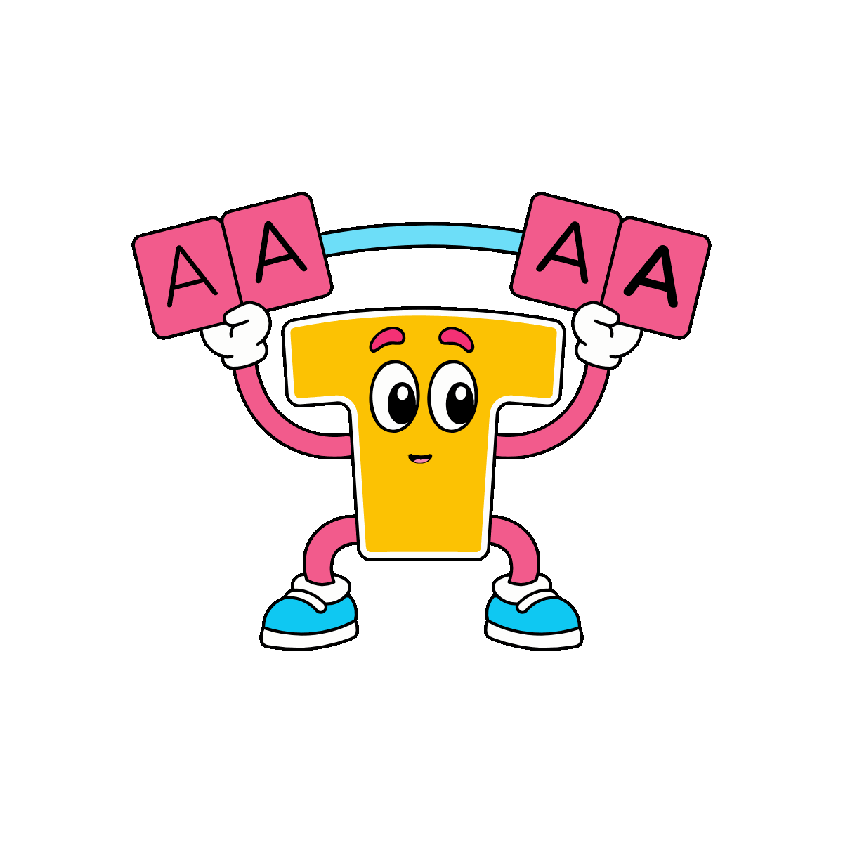 Animated Bold Text Character