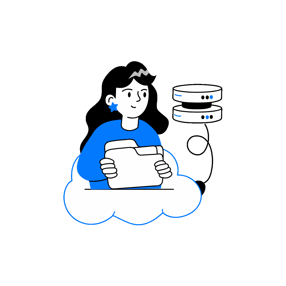 Data Server Doodle Animated Illustration