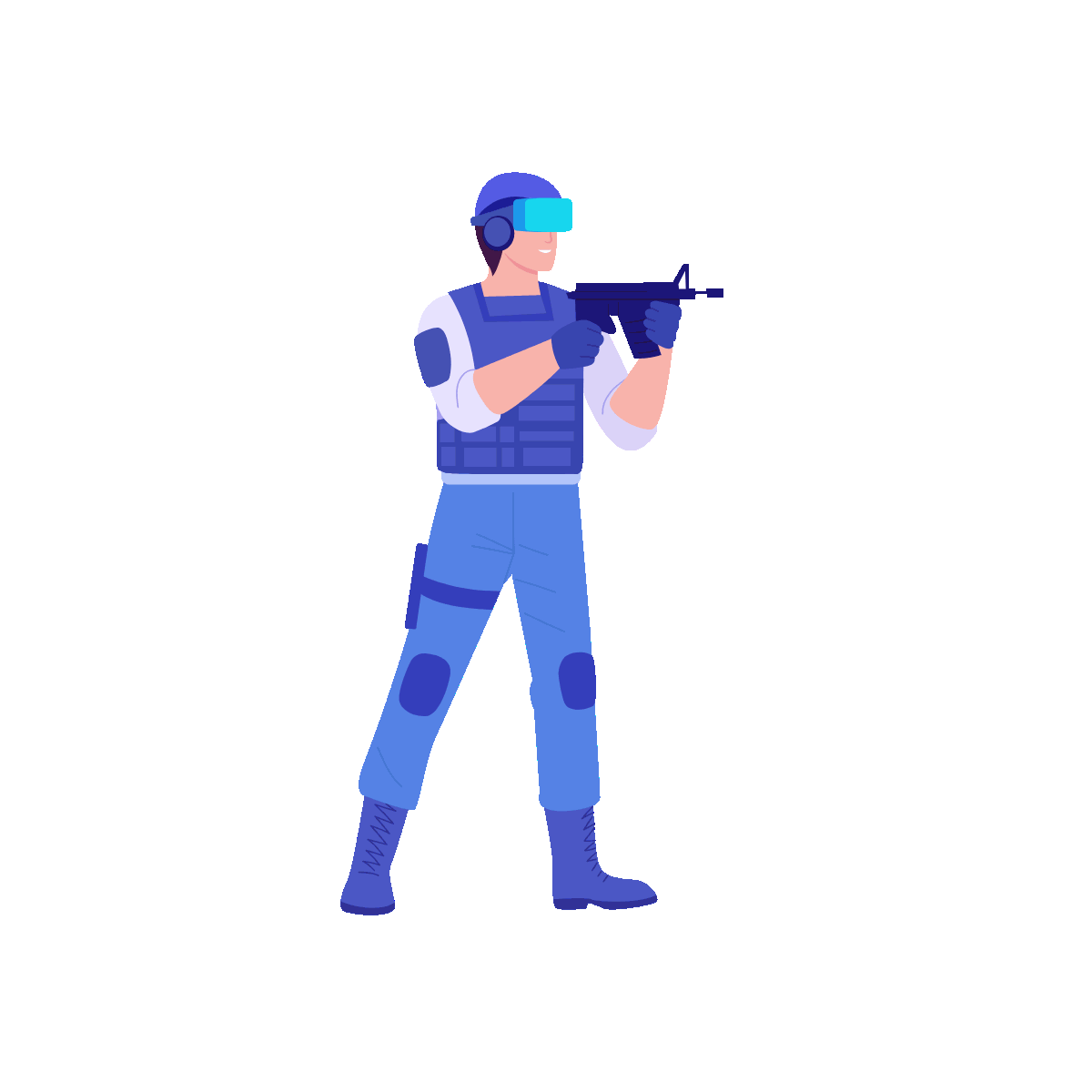 Combat Training Flat Animated Illustration