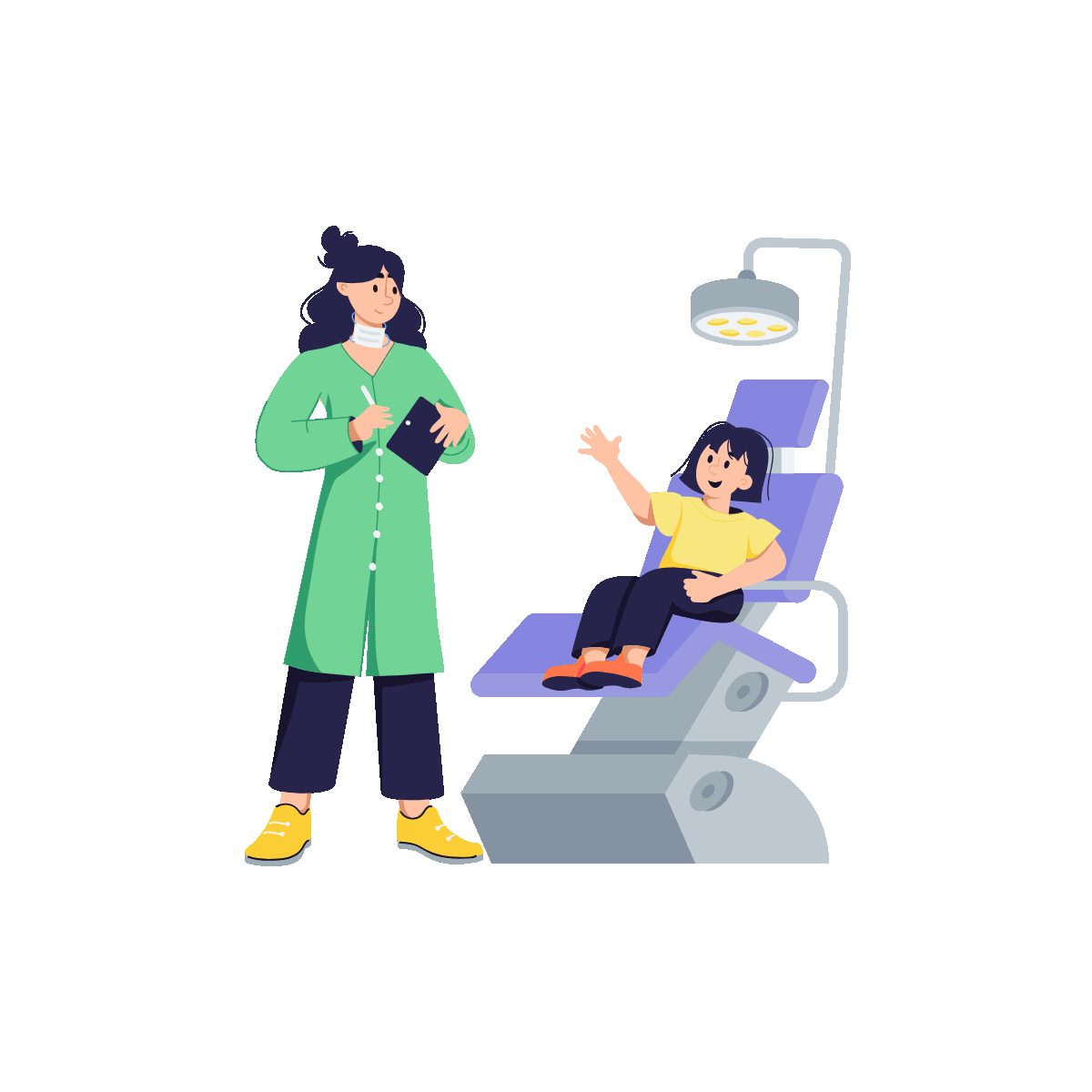 Animated Flat Paediatric Dentist Design