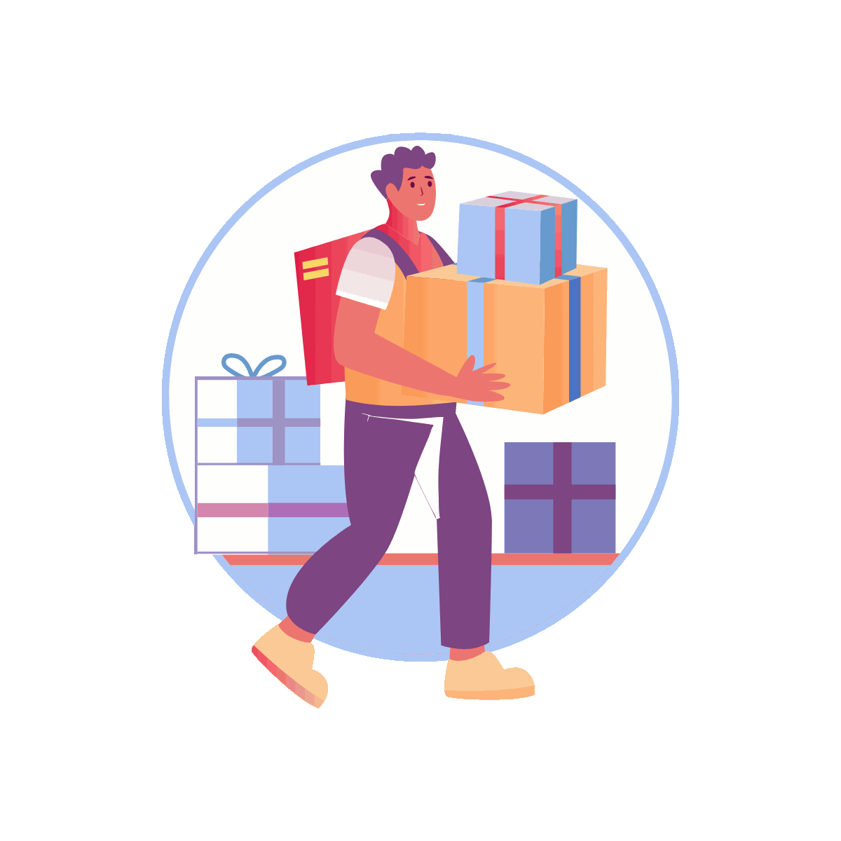 Flat Animated Package Delivery Illustration