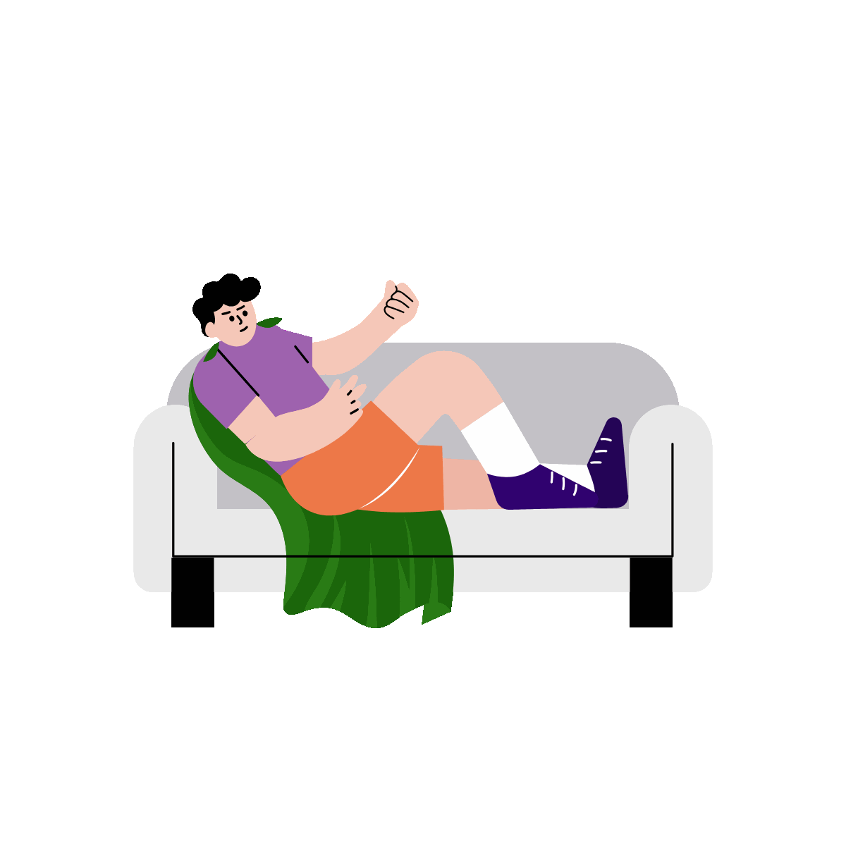 A flat style animated illustration showing superhero cape