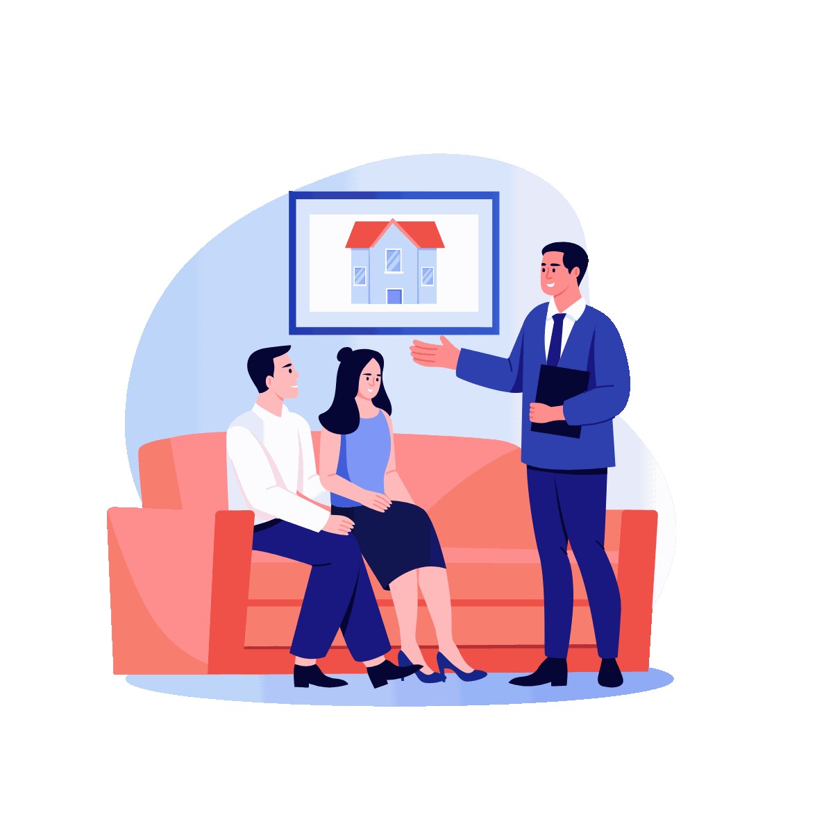 Buying House Flat Animated Illustration