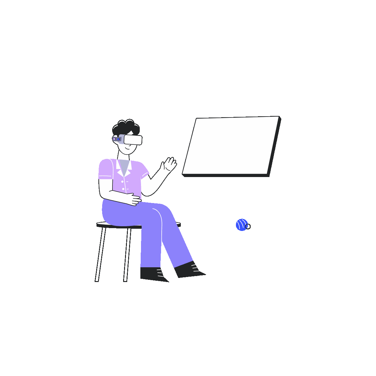 Linear Animated VR Meeting Illustration