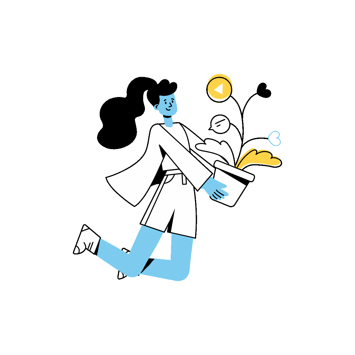 Media Growth Linear Animation Illustration