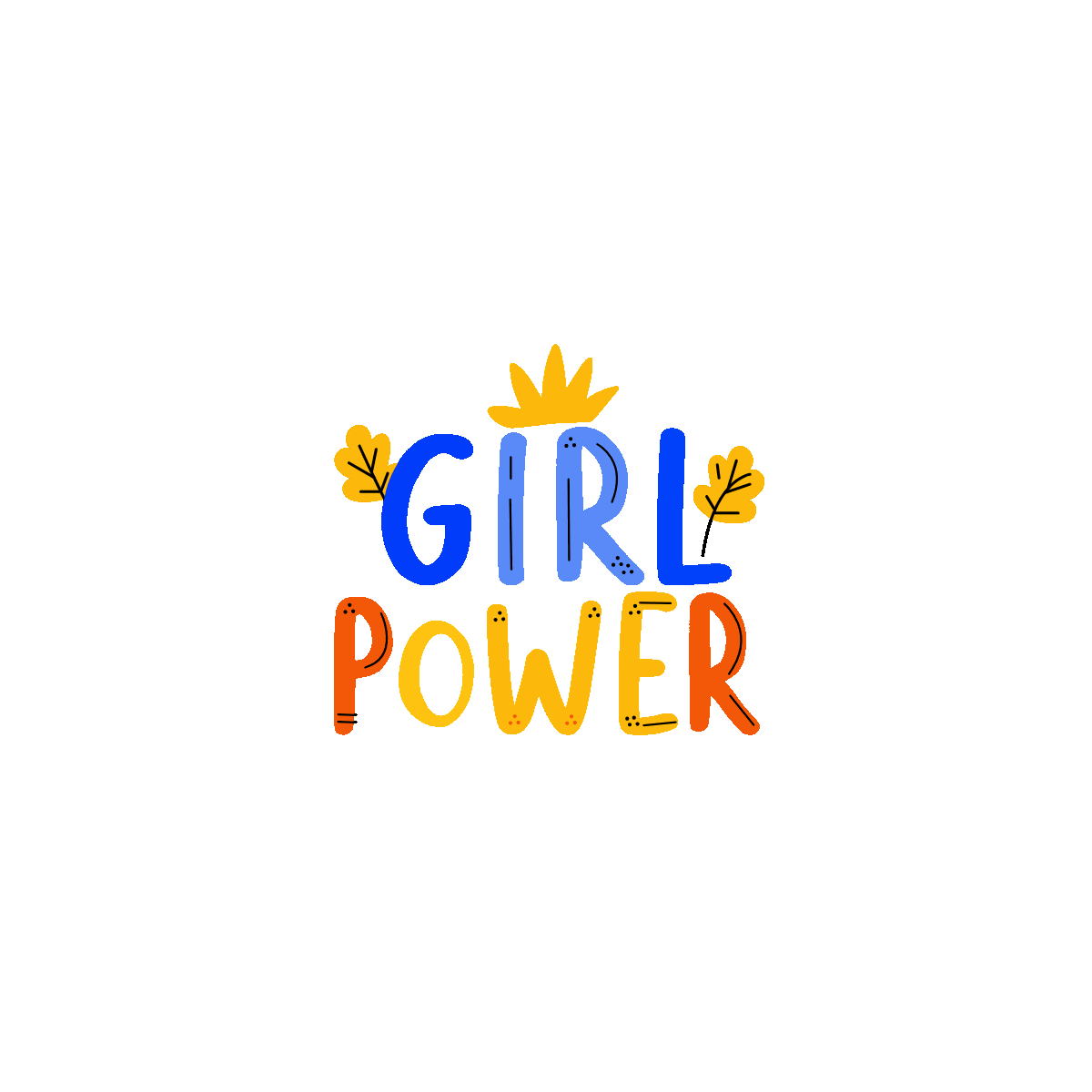 Girl Power Typography Animated Sticker