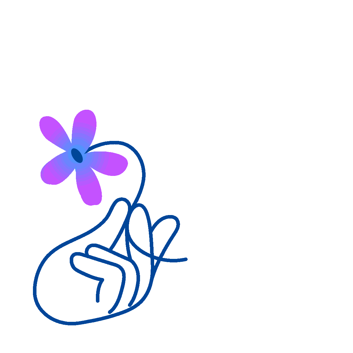 Holding flower gentle hand carrying blossom