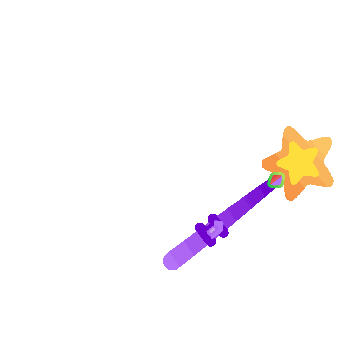 Animated Magical Star Wand Icon Design