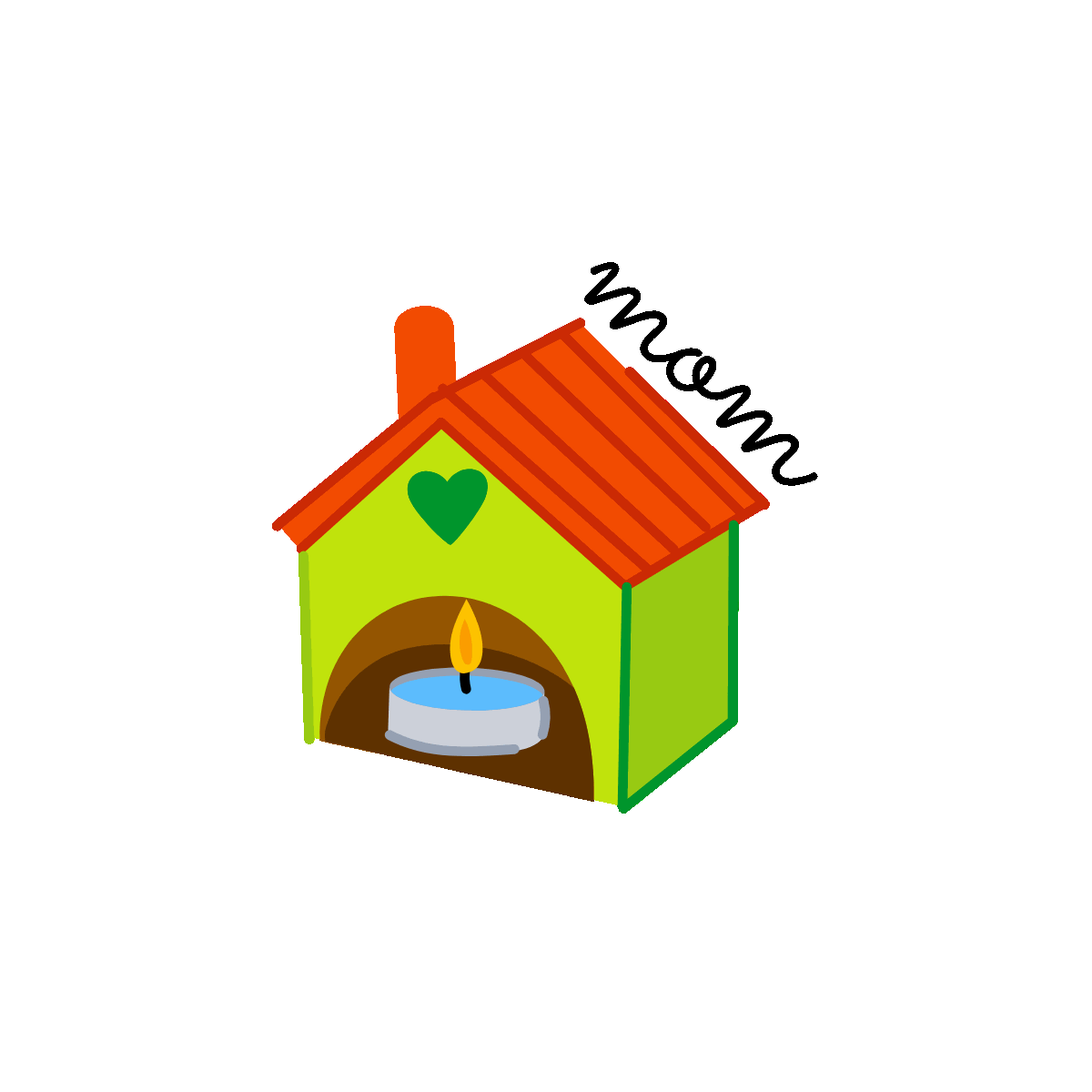 Cute Flat Sticker of Mom House