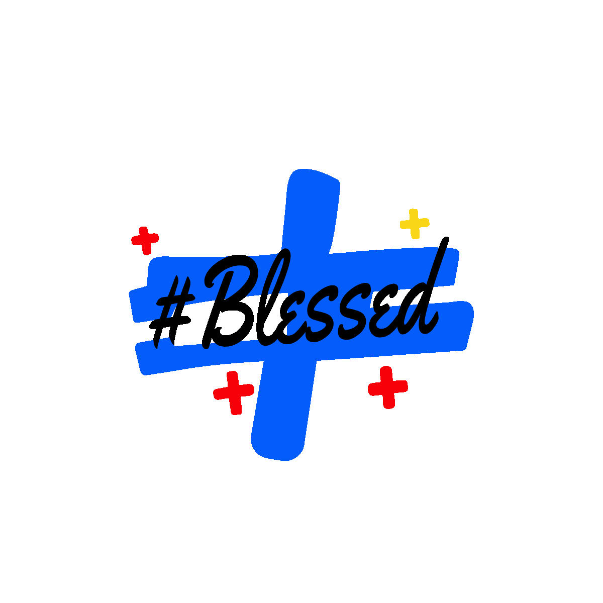 Blessed Typography Flat Animated Sticker