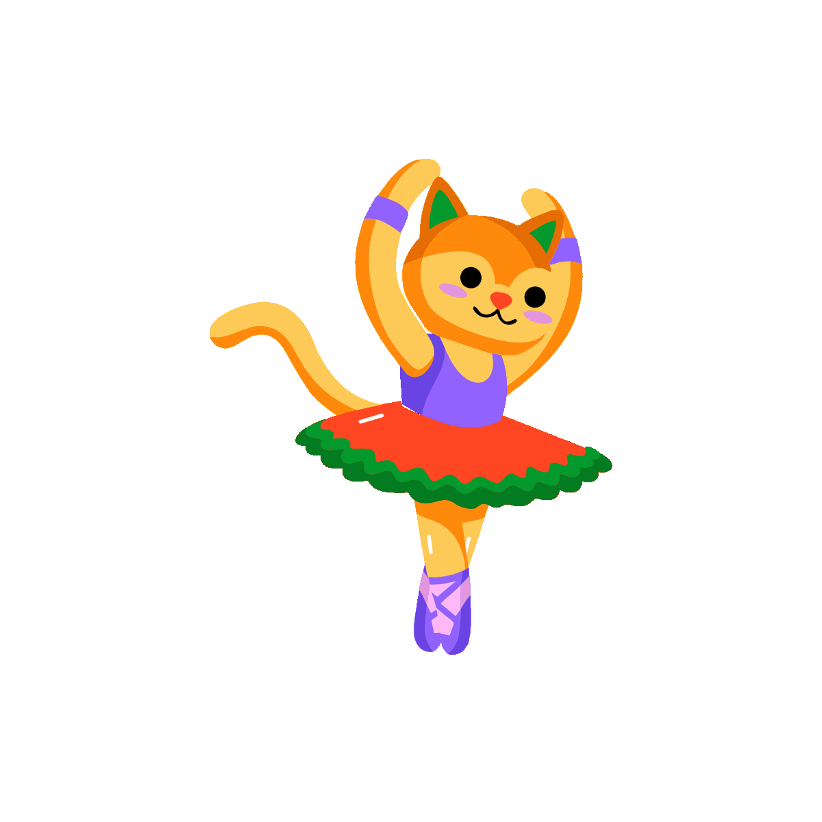 Animated Cat Enjoying a Celebration
