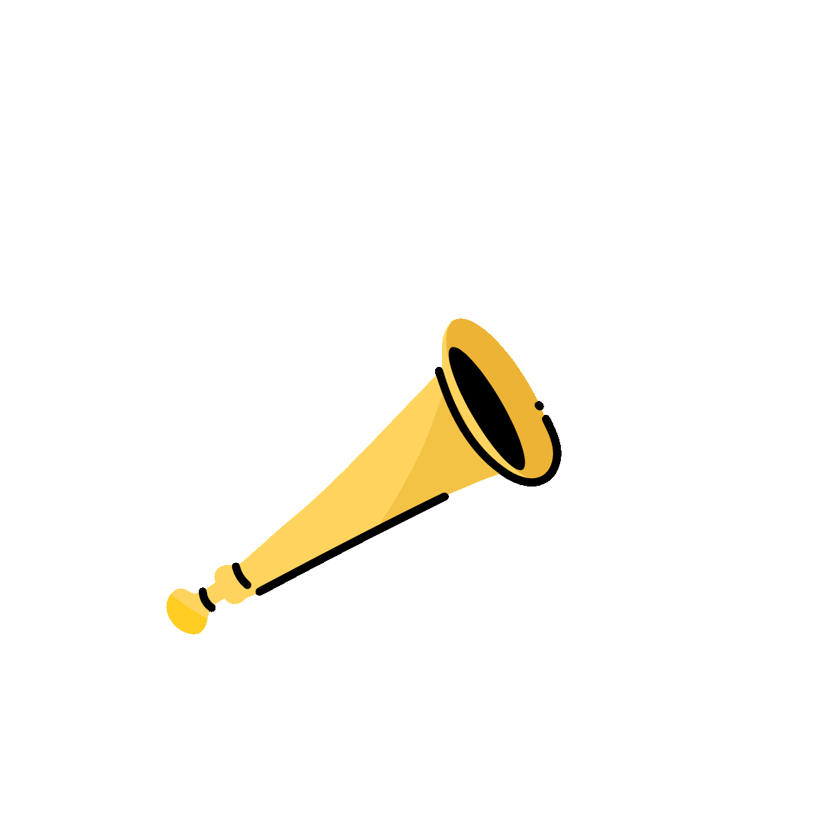 Horn Icon Designed in Flat Animation Style