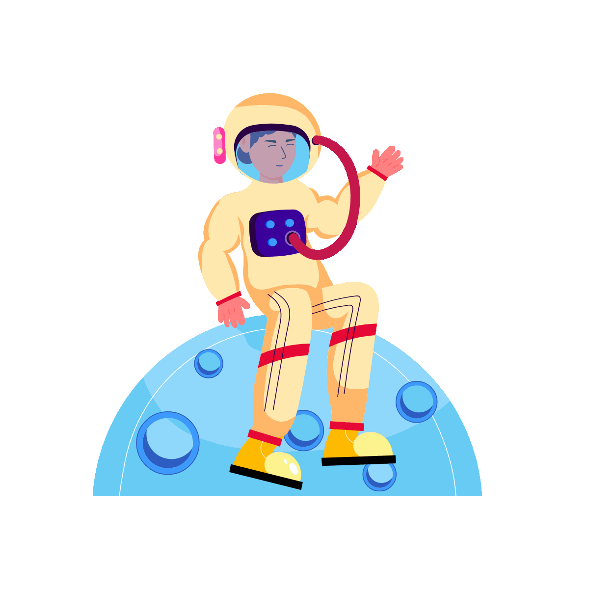 Astronaut Landing Safely on the Moon