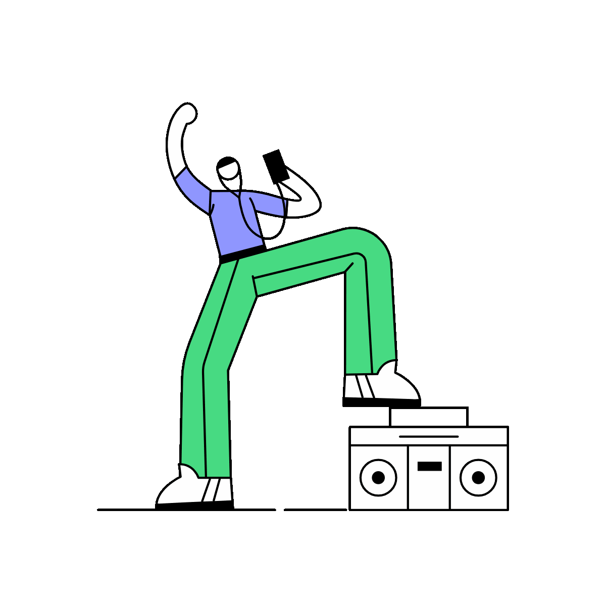 Flat Animated Forklift Vehicle Illustration