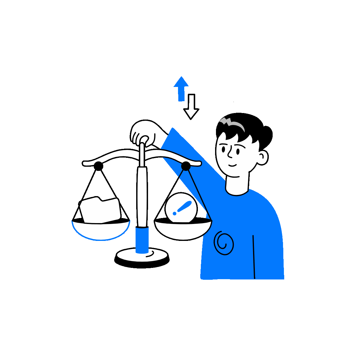 Balancing Data Doodle Animated Illustration