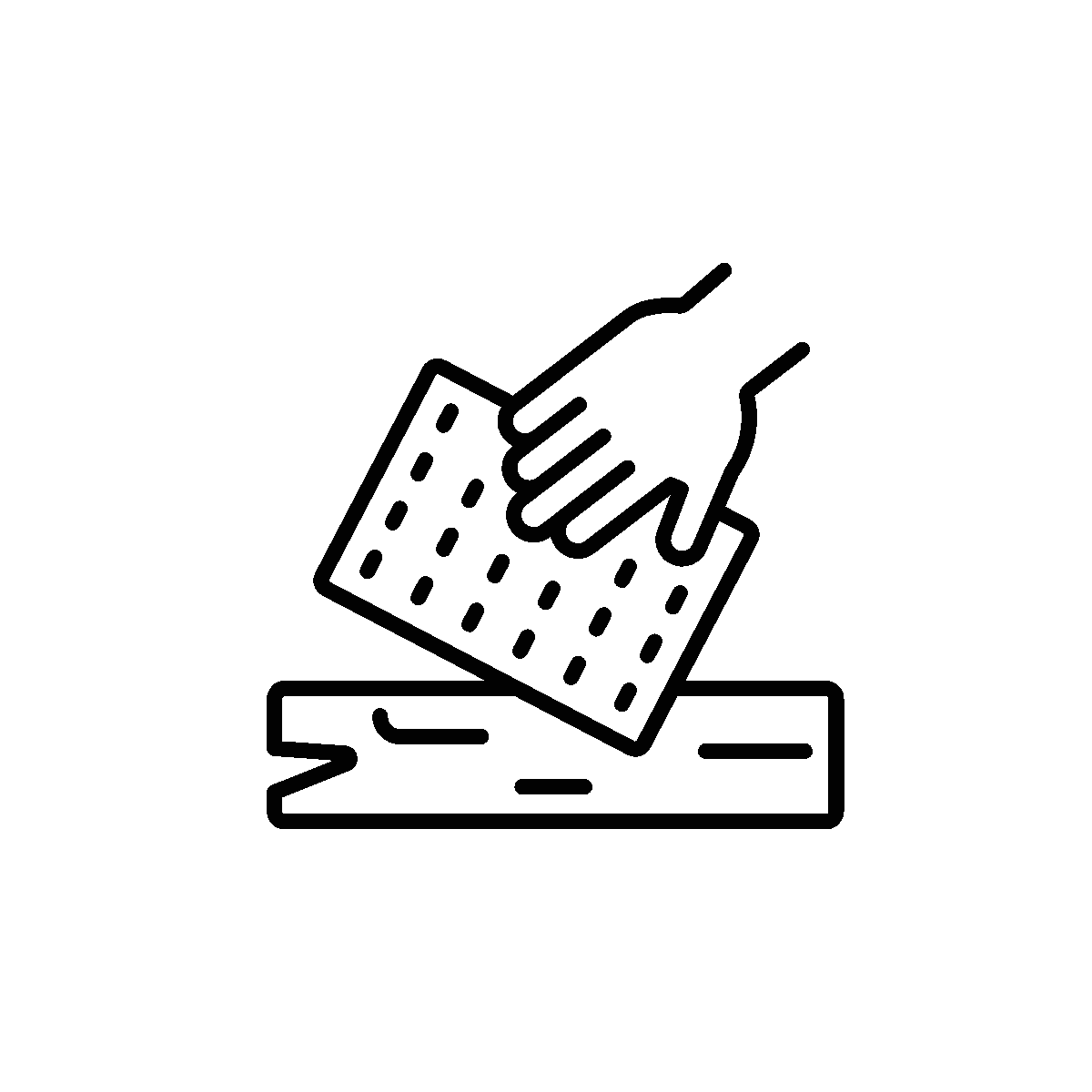 Animated icon of sandpaper for woodwork