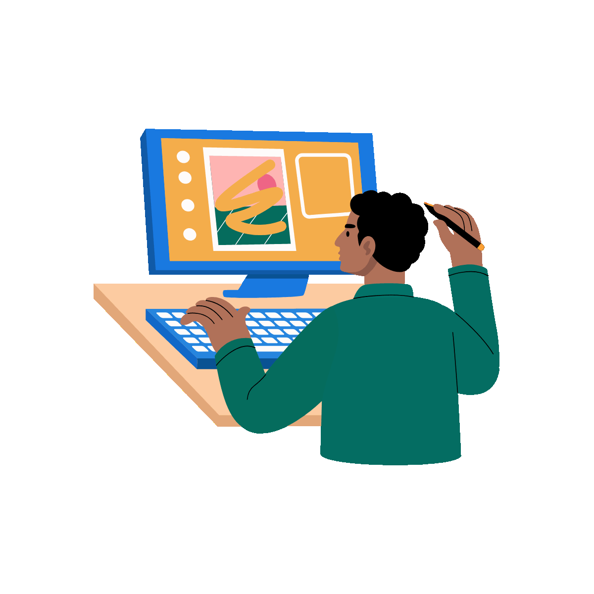 Video Advertising Flat Animated Illustration
