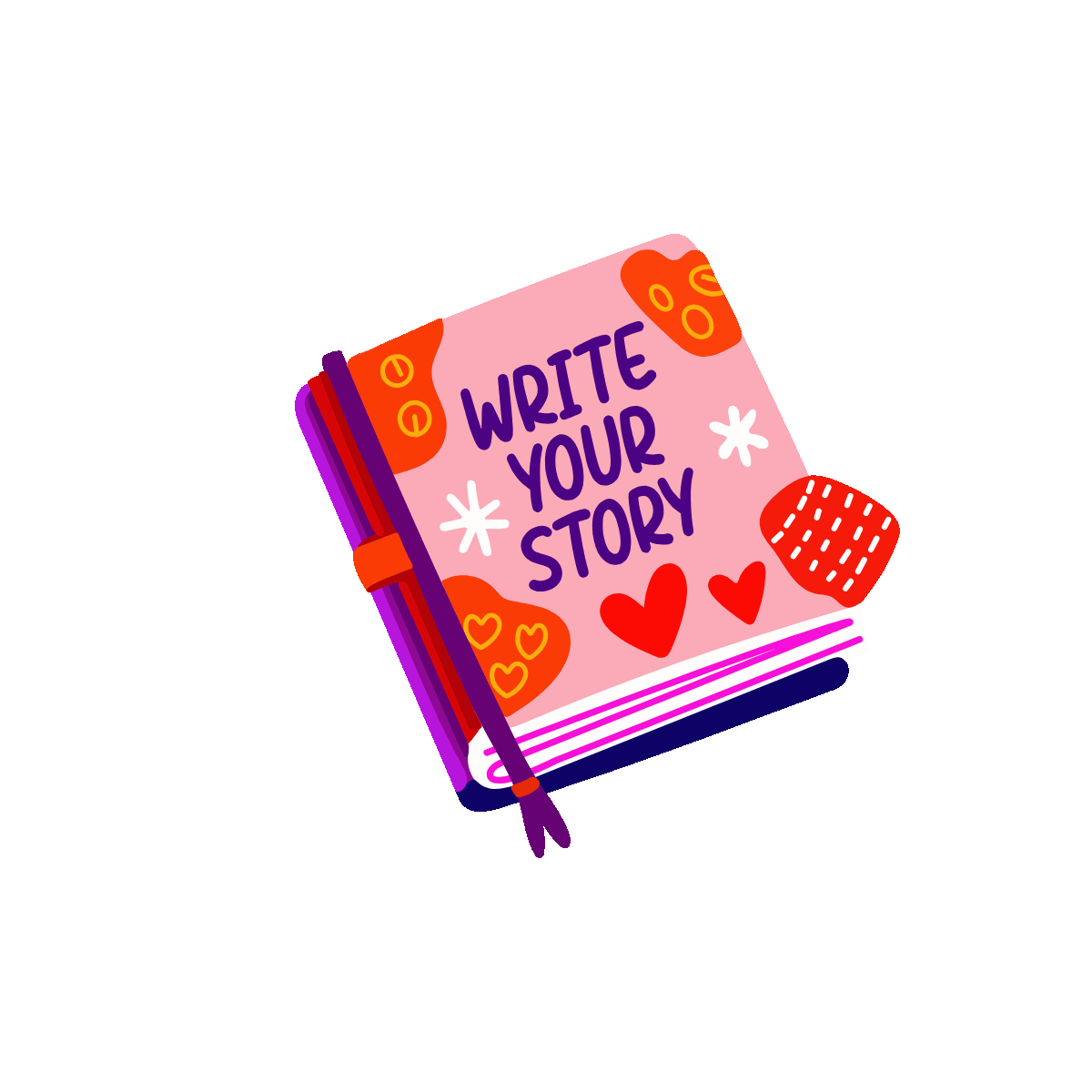 your story, story, book, diary, notebook, lettering, typography, quote, words, font, text, flat