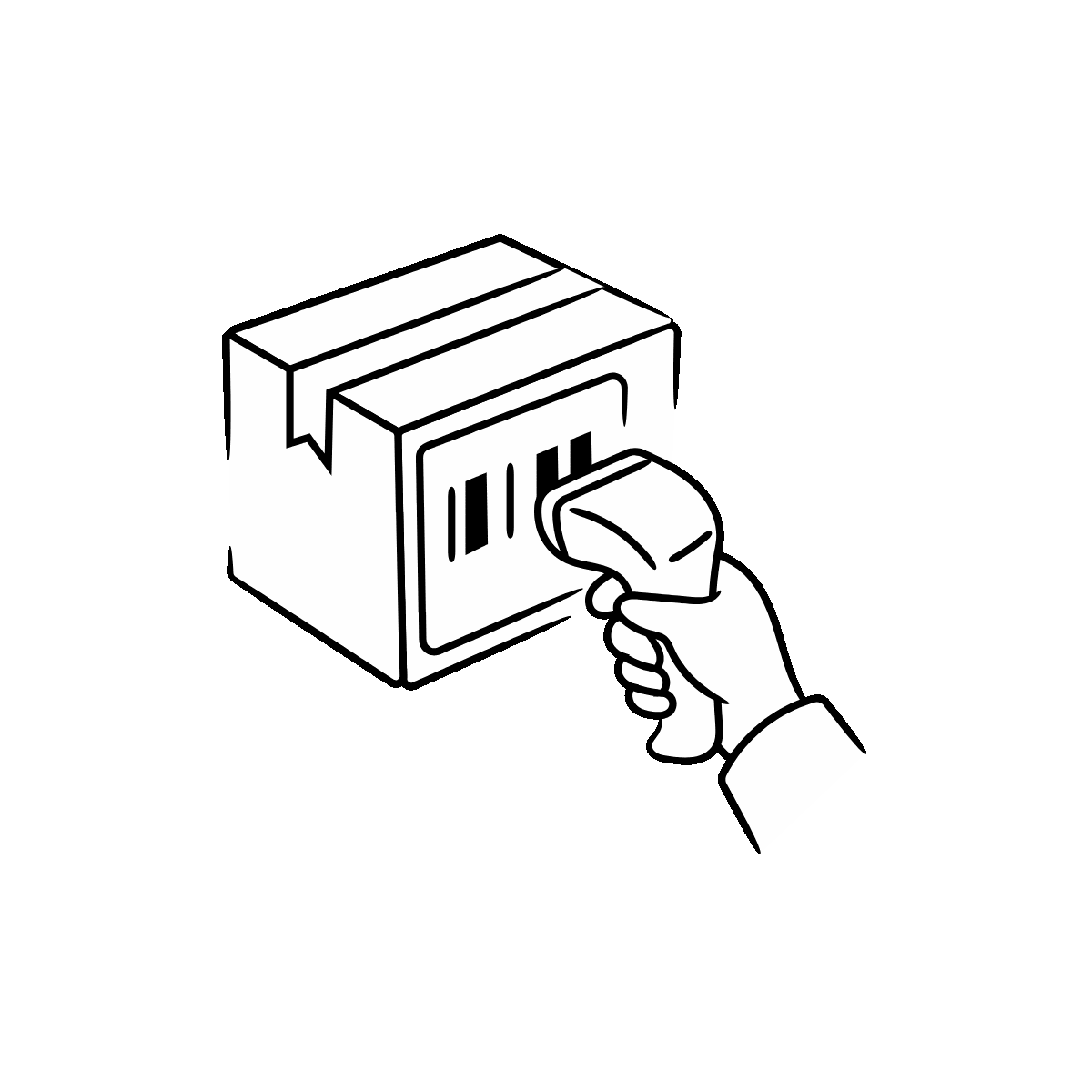 Hand-Drawn Product Scan Doodle Icon Design