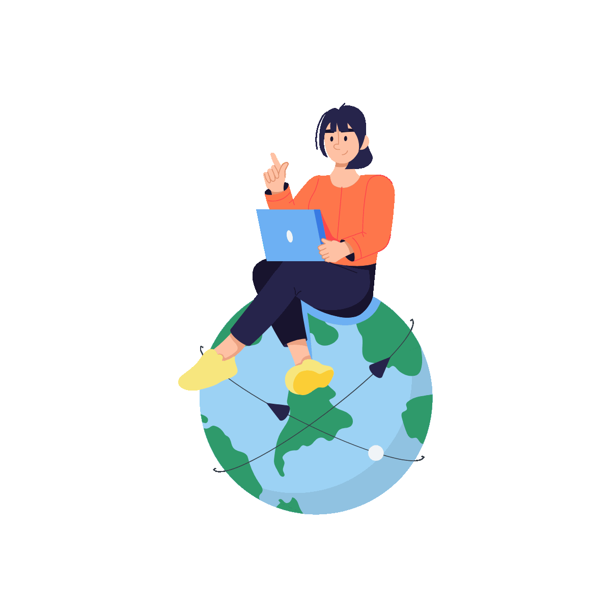 Flat Animated Global Marketing Design