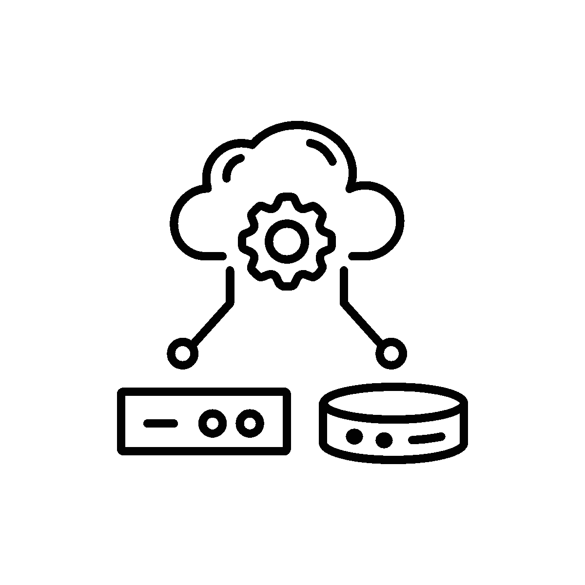 Cloud Storage Line Animated Icon Design
