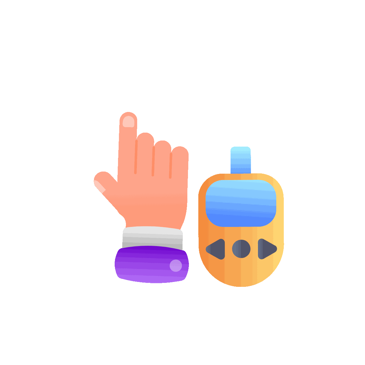 Animated Flat Glucometer Testing Icon